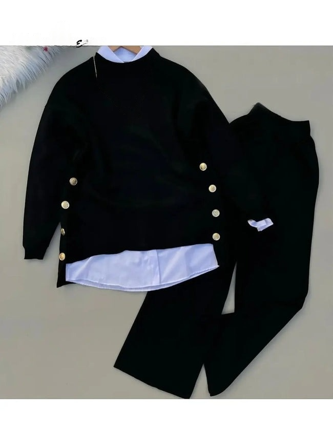 Ensemble deux pièces pull et pantalon confortable