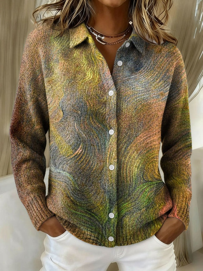 Pull à col châle vintage pour femme