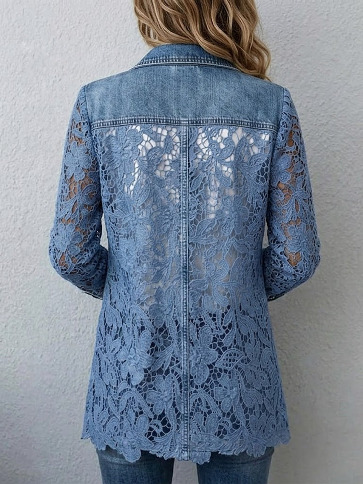 Mirella™ | Blazer Jacket with Floral Lace Panels