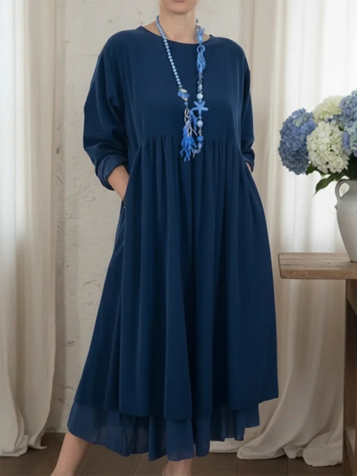 Robe midi ample à ourlet double épaisseur