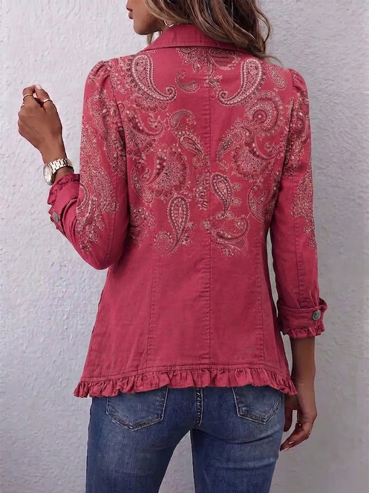 Franca™ | Ruffled Jacket with Vintage Paisley Print