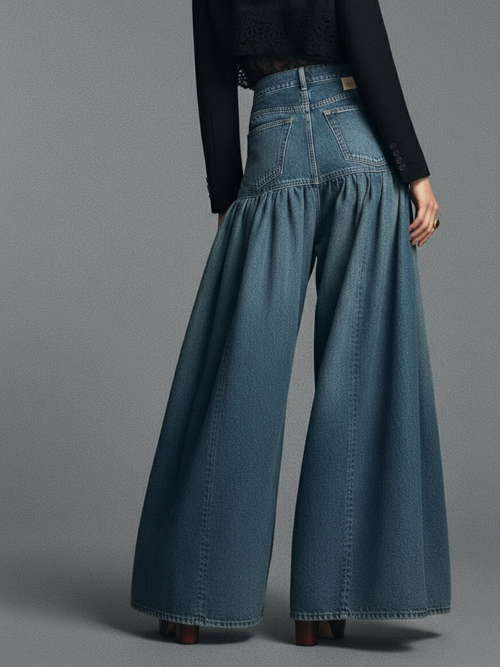 Jean décontracté à jambes larges — Le confort rencontre le denim classique