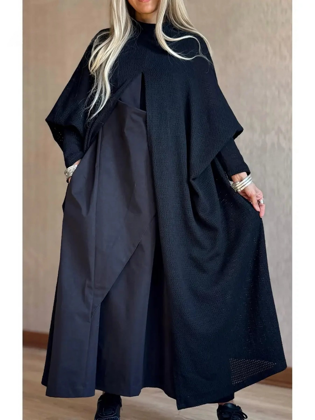 Poncho ample en maille