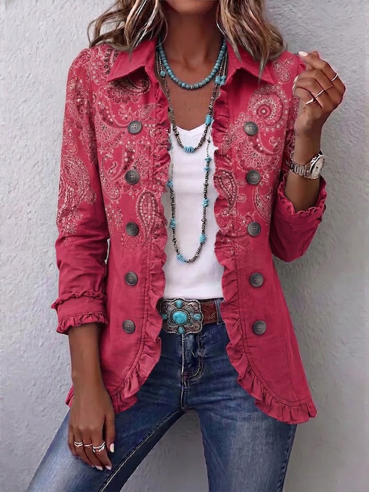 Franca™ | Ruffled Jacket with Vintage Paisley Print