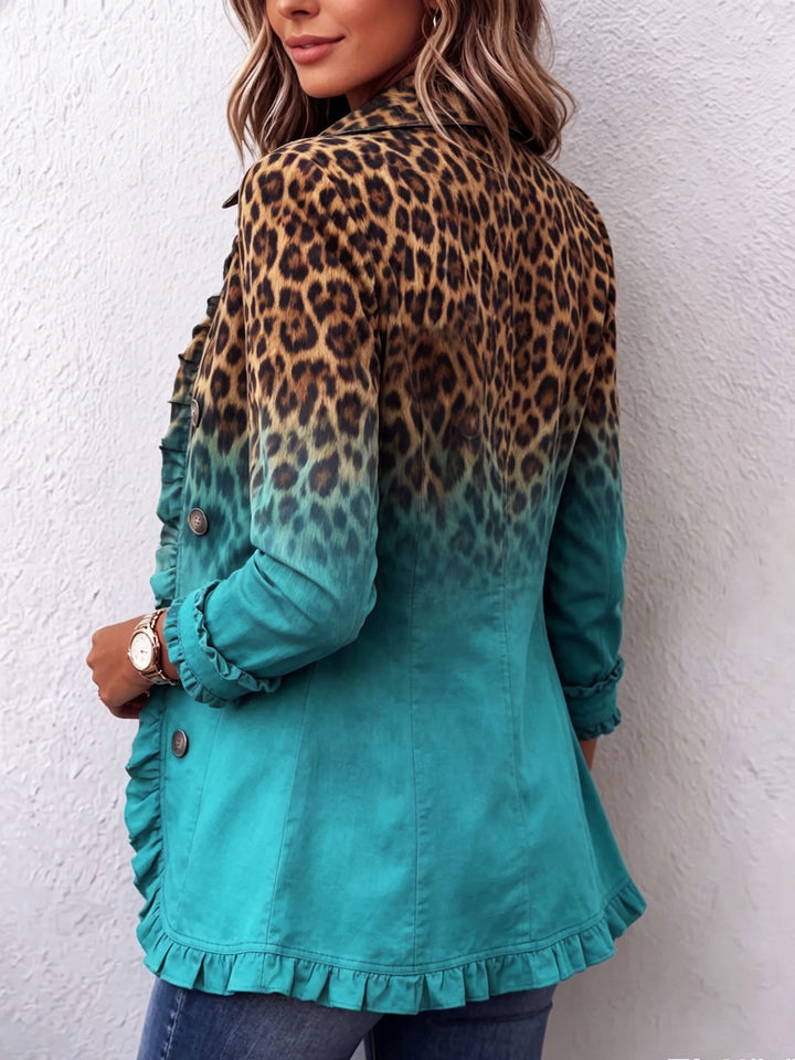 Filomena™ | Blazer Jacket with Leopard Ombre Ruffles