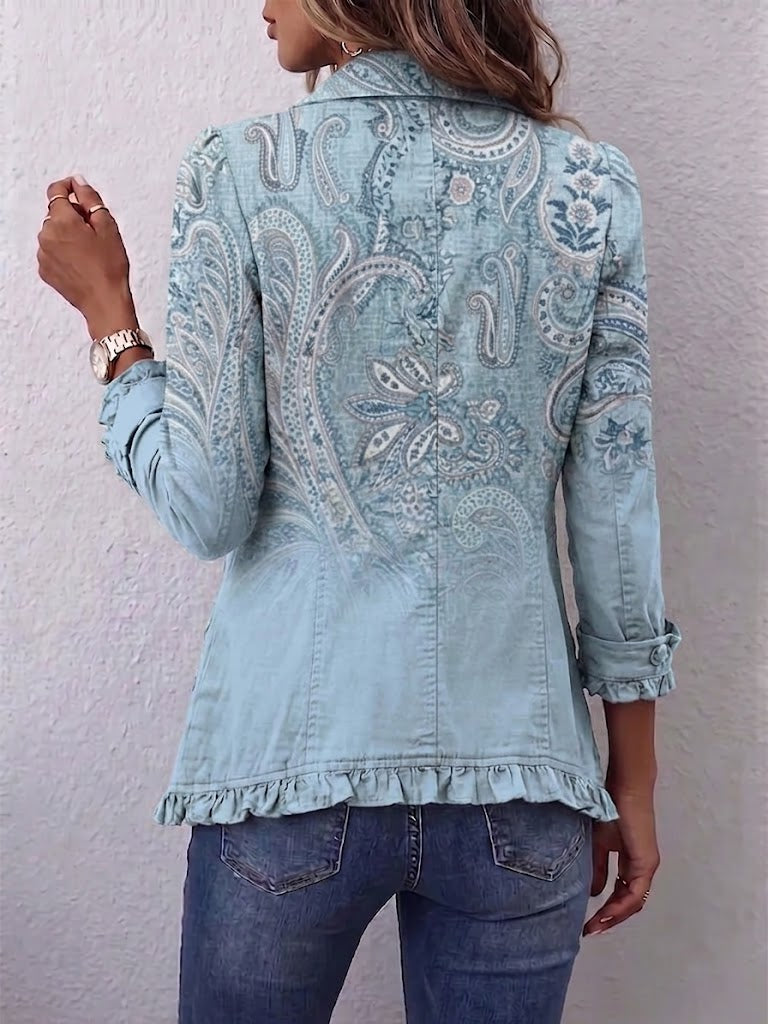 Agnese™ | Ruffled Jacket with Vintage Paisley Print