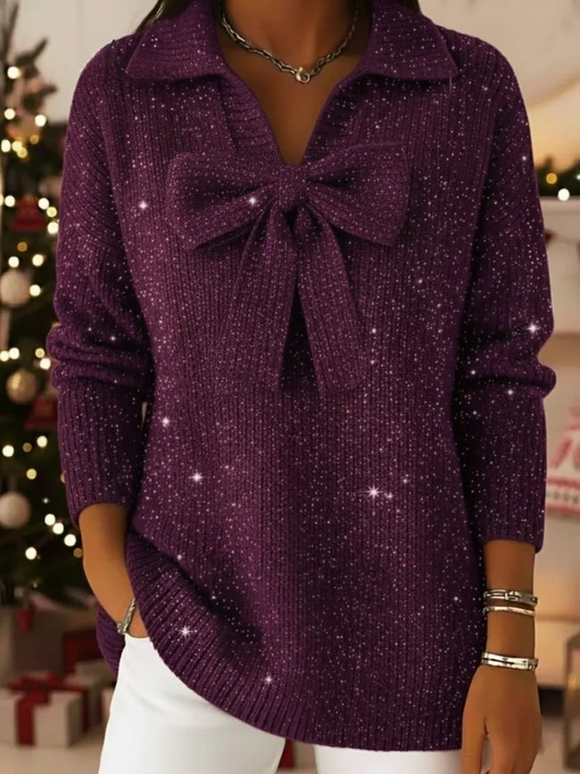 Pull à nœud papillon rétro et mignon