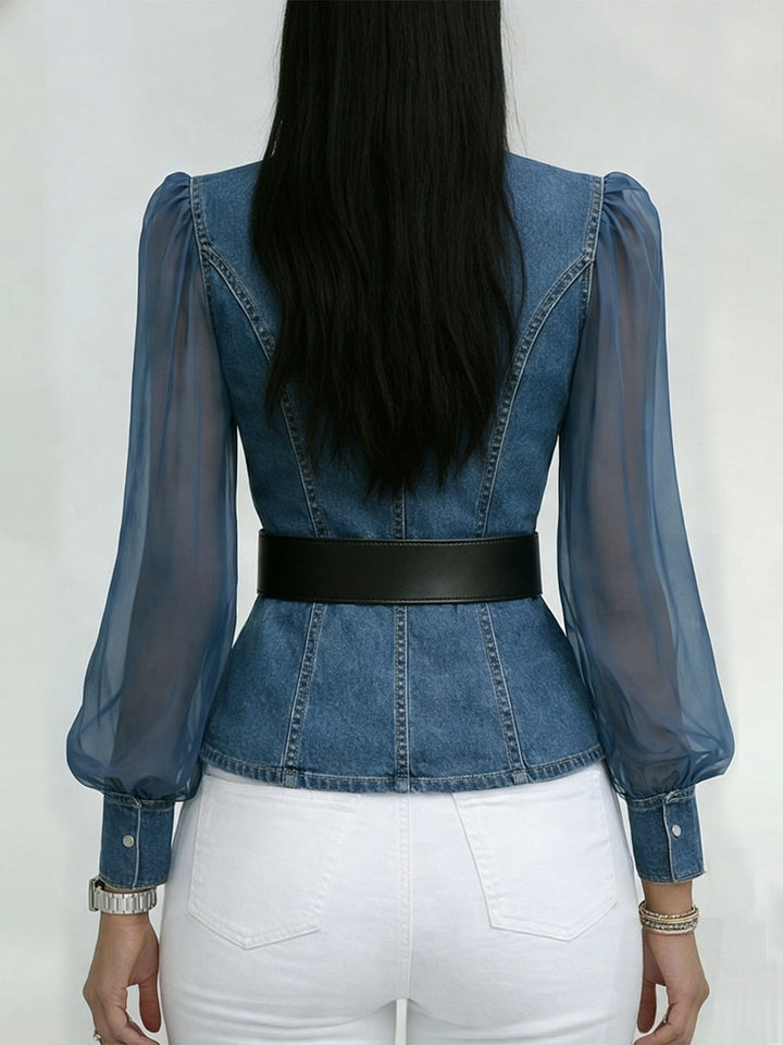 Haut en denim élégant et ajusté
