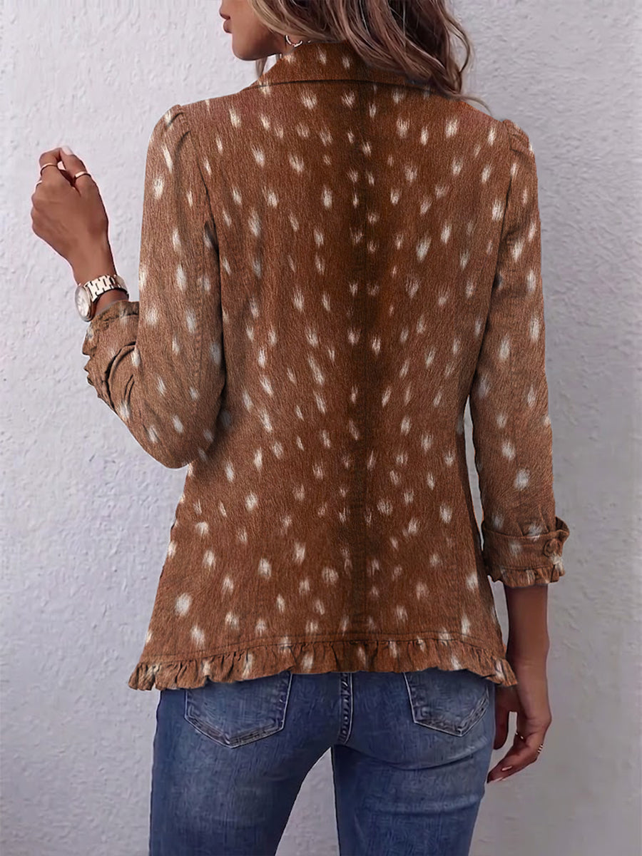 Teresa™ | Ruffled Jacket with Bohemian Animal Print