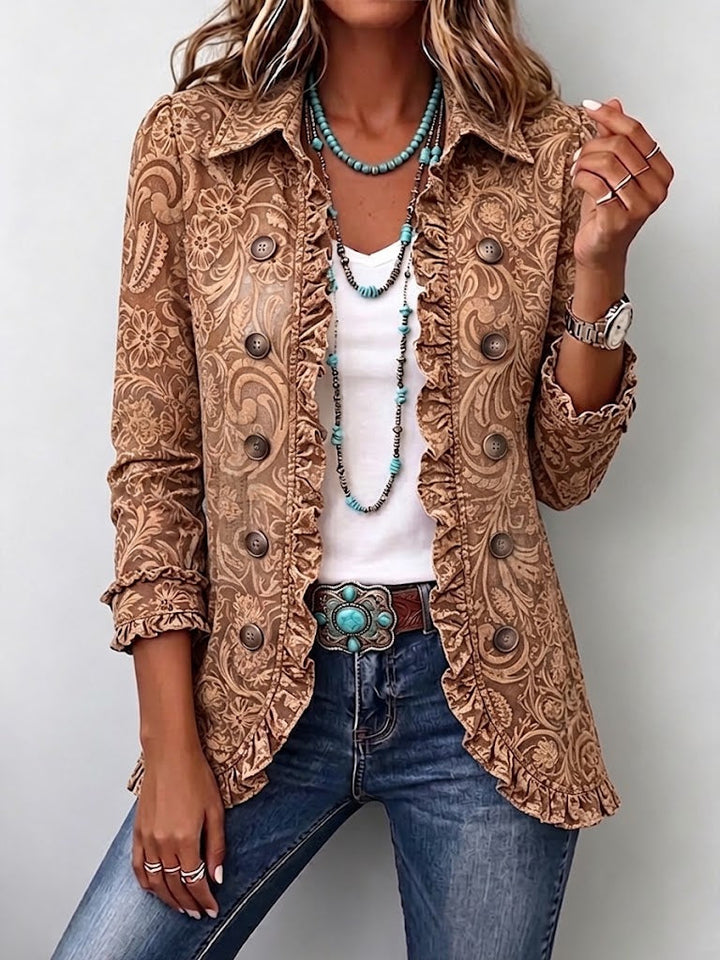 Antonietta™ | Ruffle Jacket with Vintage Bohemian Floral Print