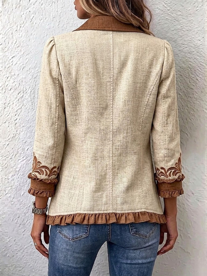 Rita™ | Vintage Bohemian Jacket with Floral Ruffles