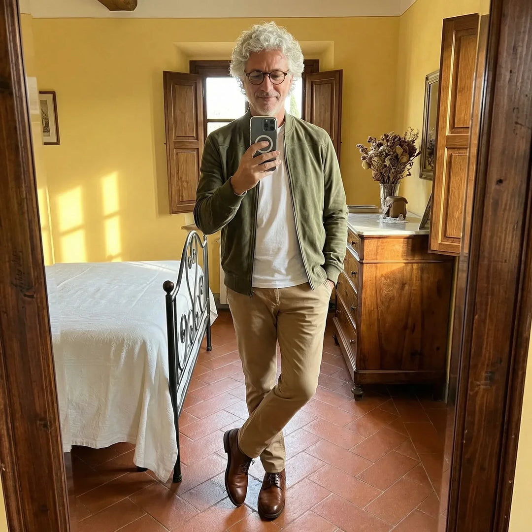 Riviera — Men’s Suede Bomber Jacket