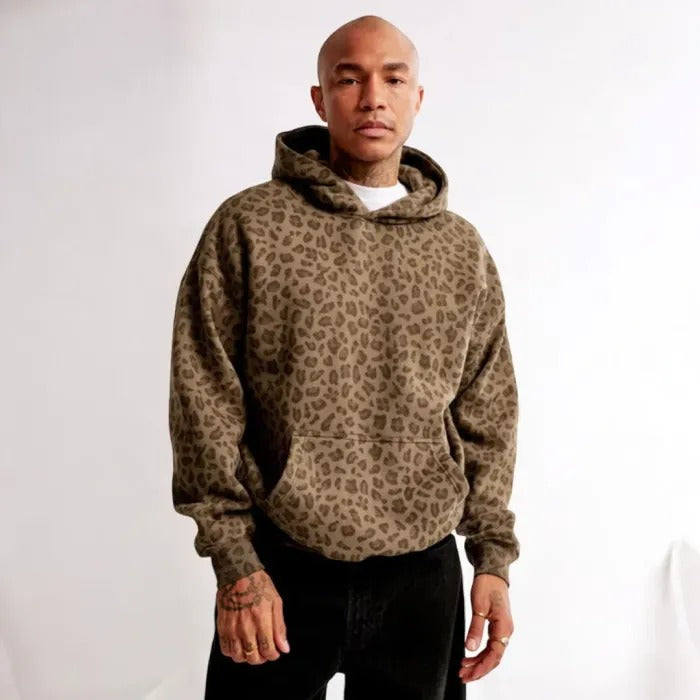 Sweat à capuche unisexe léopard