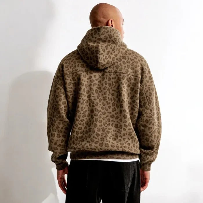 Sweat à capuche unisexe léopard