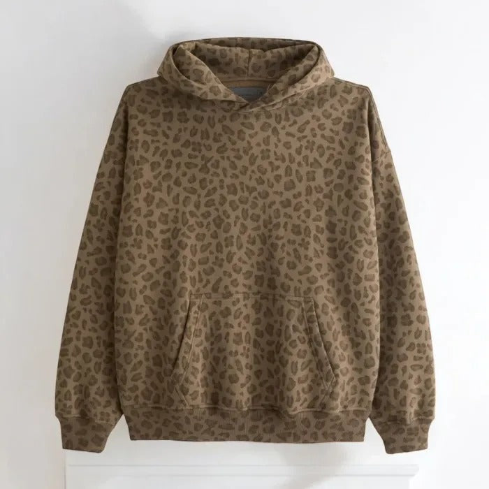 Sweat à capuche unisexe léopard