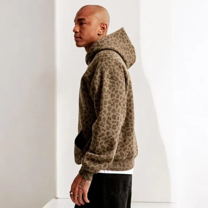 Sweat à capuche unisexe léopard
