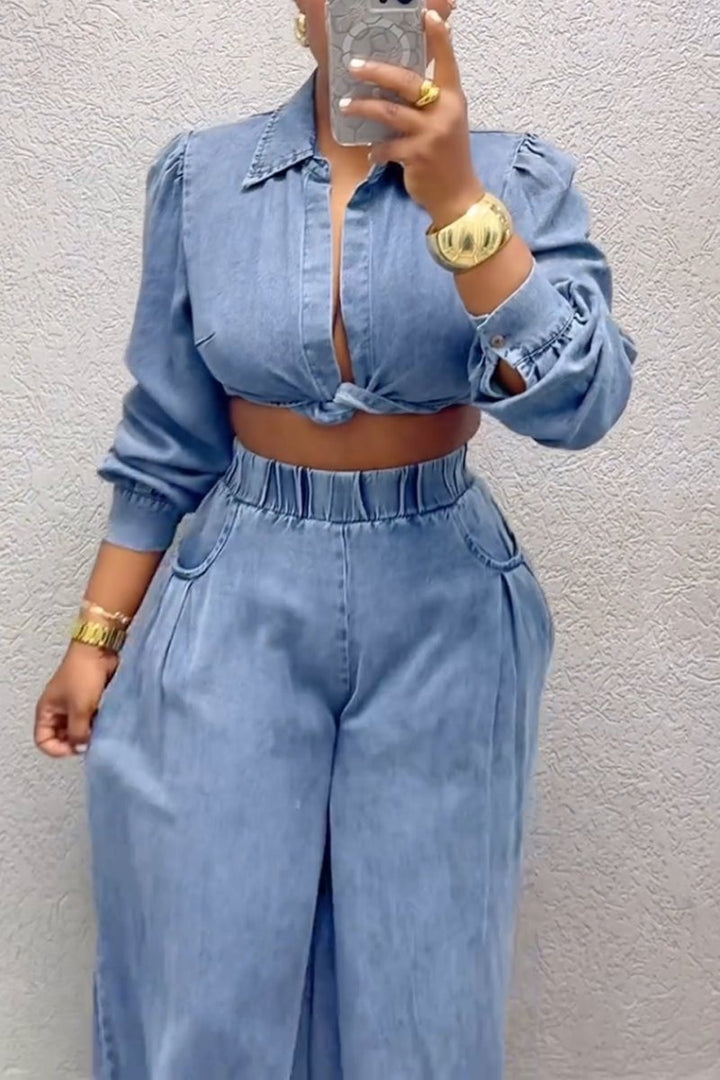 Ensemble haut à manches longues et pantalon chic