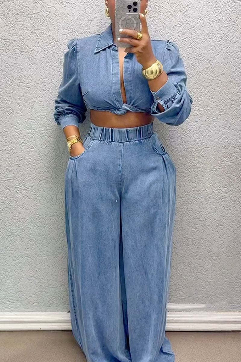 Ensemble haut à manches longues et pantalon chic