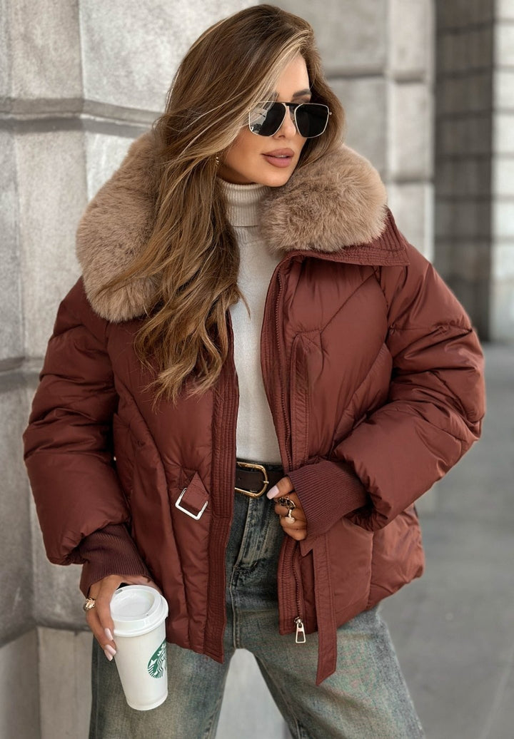 Veste matelassée en fausse fourrure