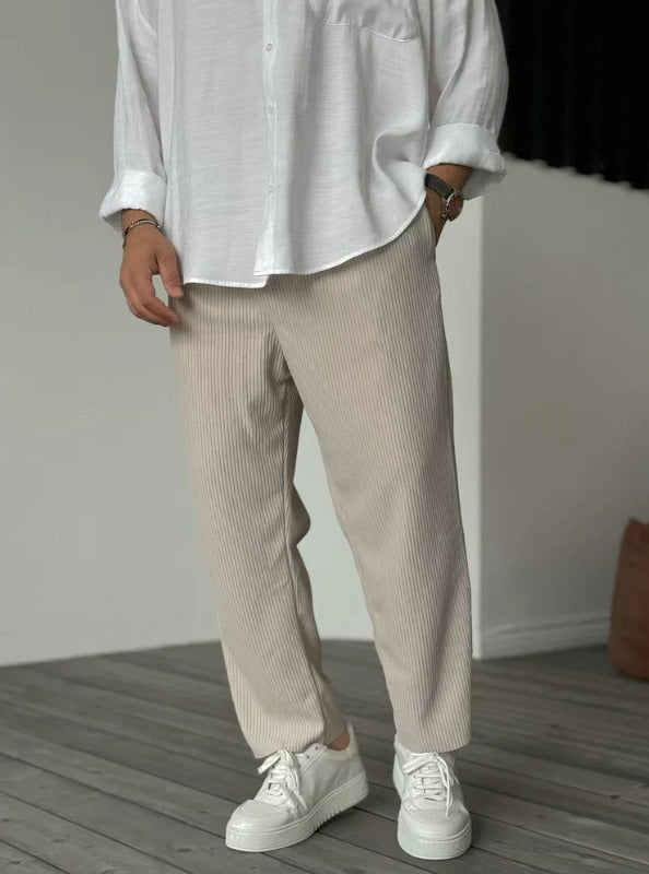 Pantalon en velours côtelé fluide