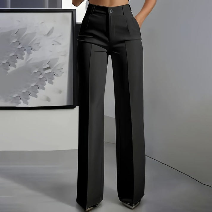 Pantalon de tailleur taille haute pour femme