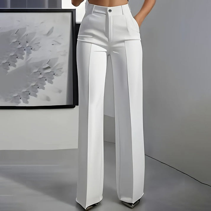 Pantalon de tailleur taille haute pour femme