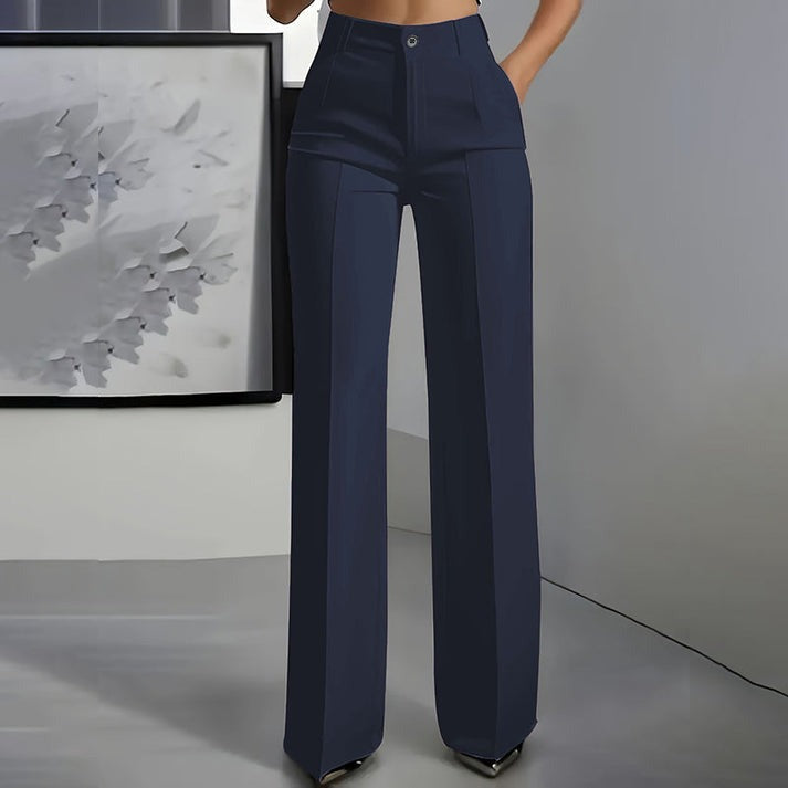 Pantalon de tailleur taille haute pour femme