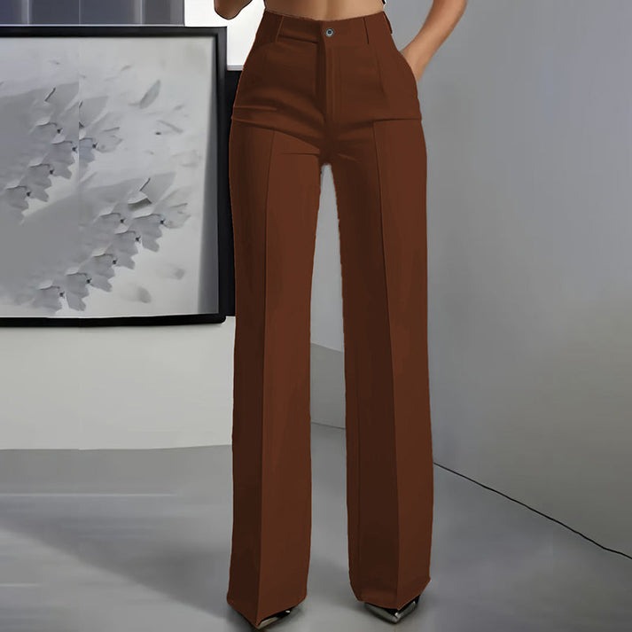 Pantalon de tailleur taille haute pour femme