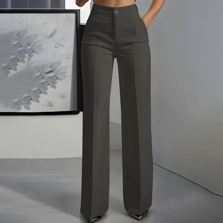 Pantalon de tailleur taille haute pour femme