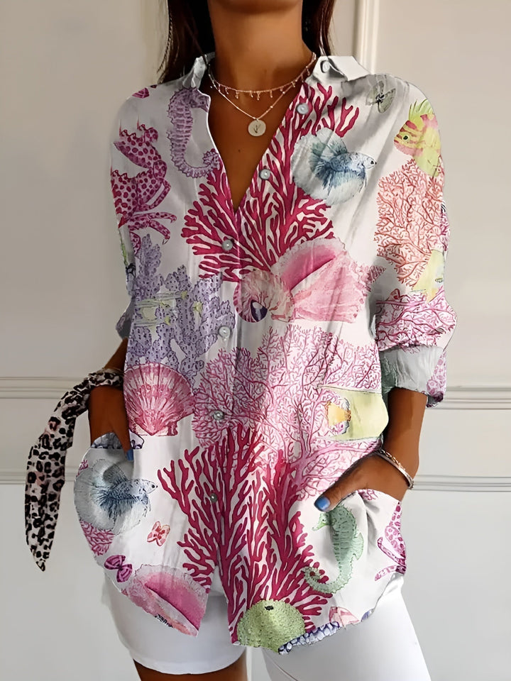 Teresa | Floral Wave Blouse