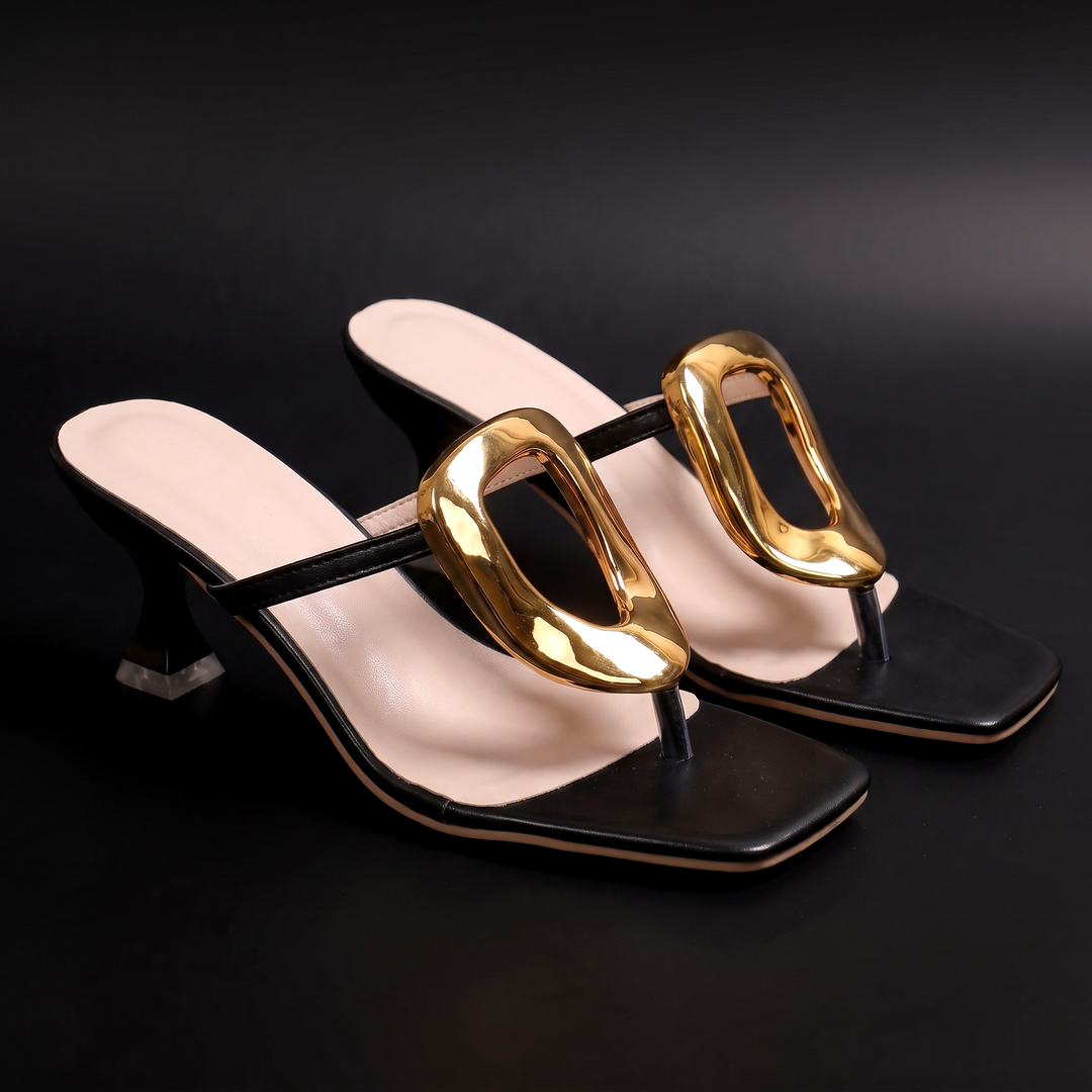 Vivienne™ | Gold-Ring Low-Heel Sandals