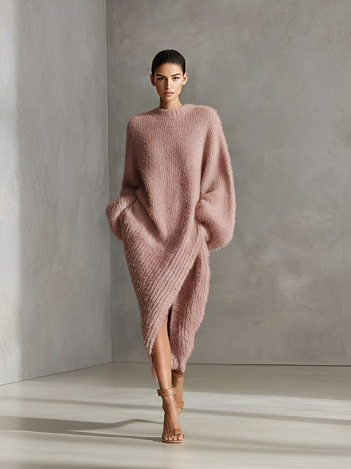 Robe fendue en tricot