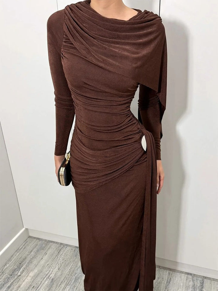 Robe de soirée plissée chic