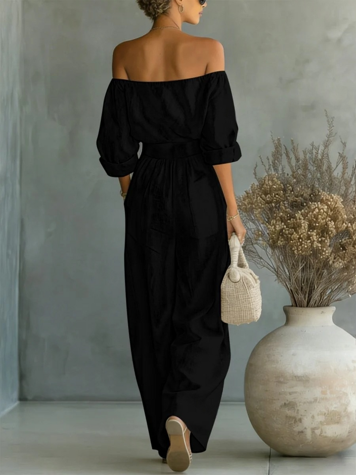 Ensemble deux pièces tendance en coton et lin