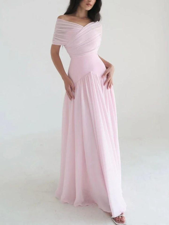 Robe de soirée élégante en maille rose