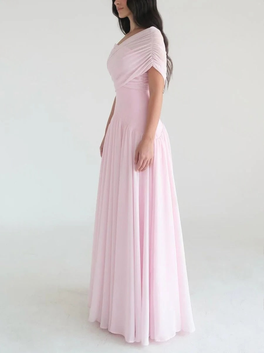Robe de soirée élégante en maille rose