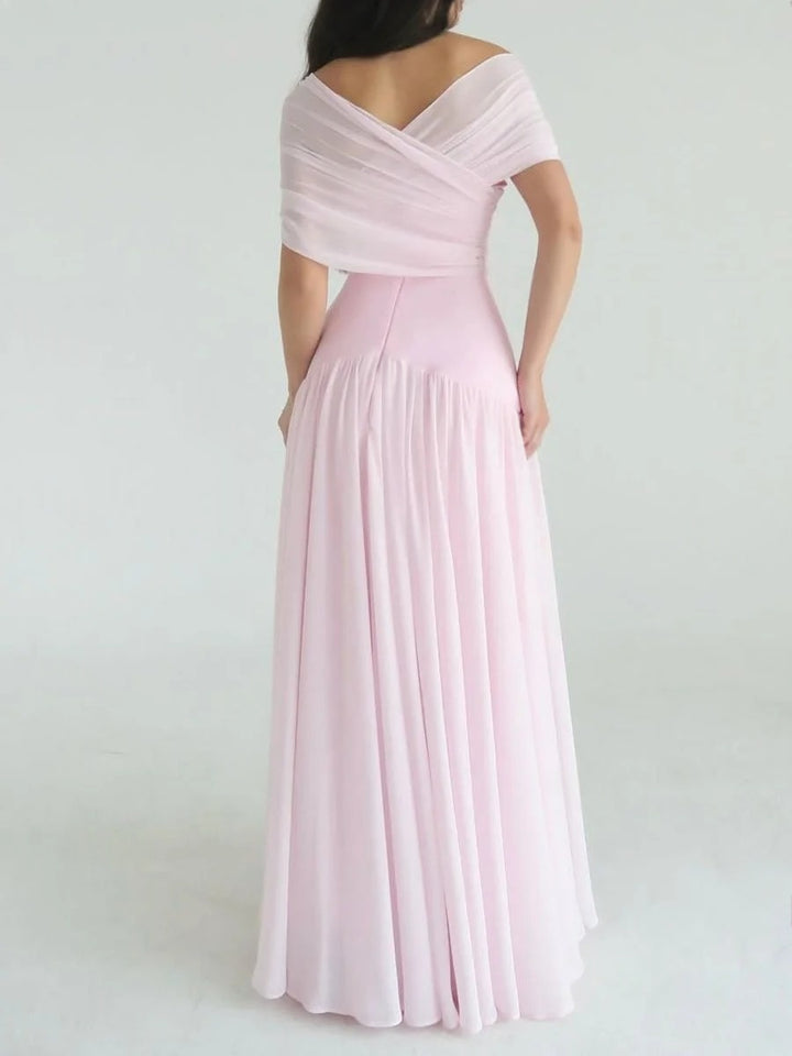 Robe de soirée élégante en maille rose