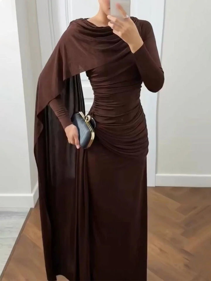 Robe de soirée plissée chic