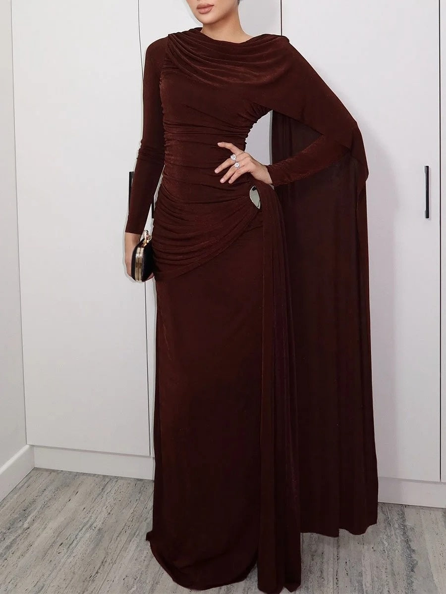 Robe de soirée plissée chic