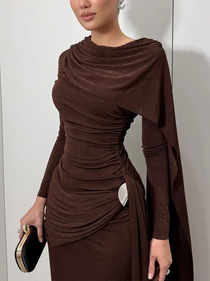 Robe de soirée plissée chic