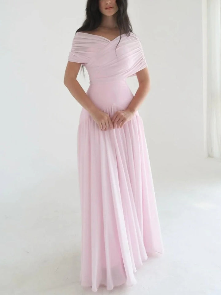 Robe de soirée élégante en maille rose