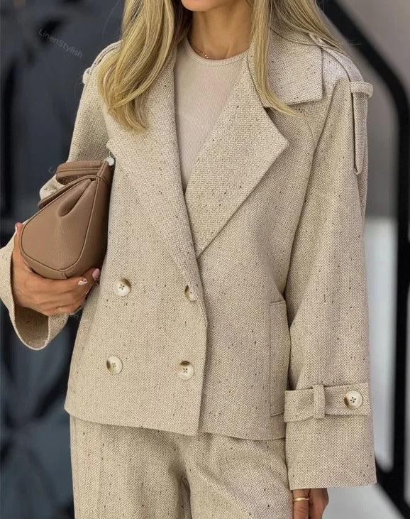 Ensemble veste et pantalon à revers tendance