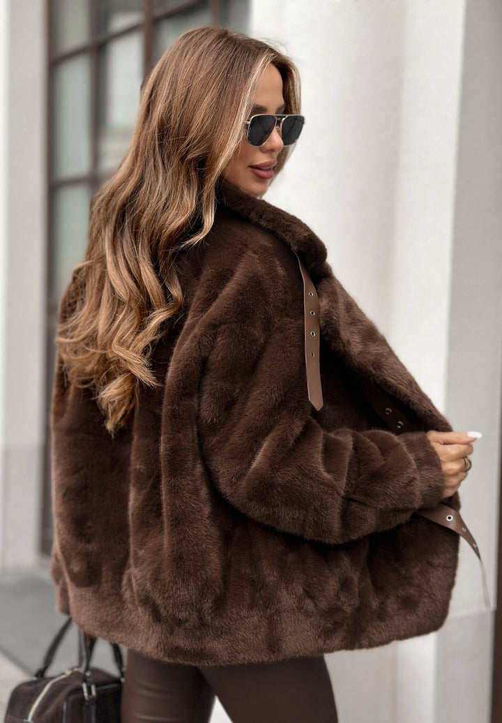 Manteau décontracté boutonné en polaire