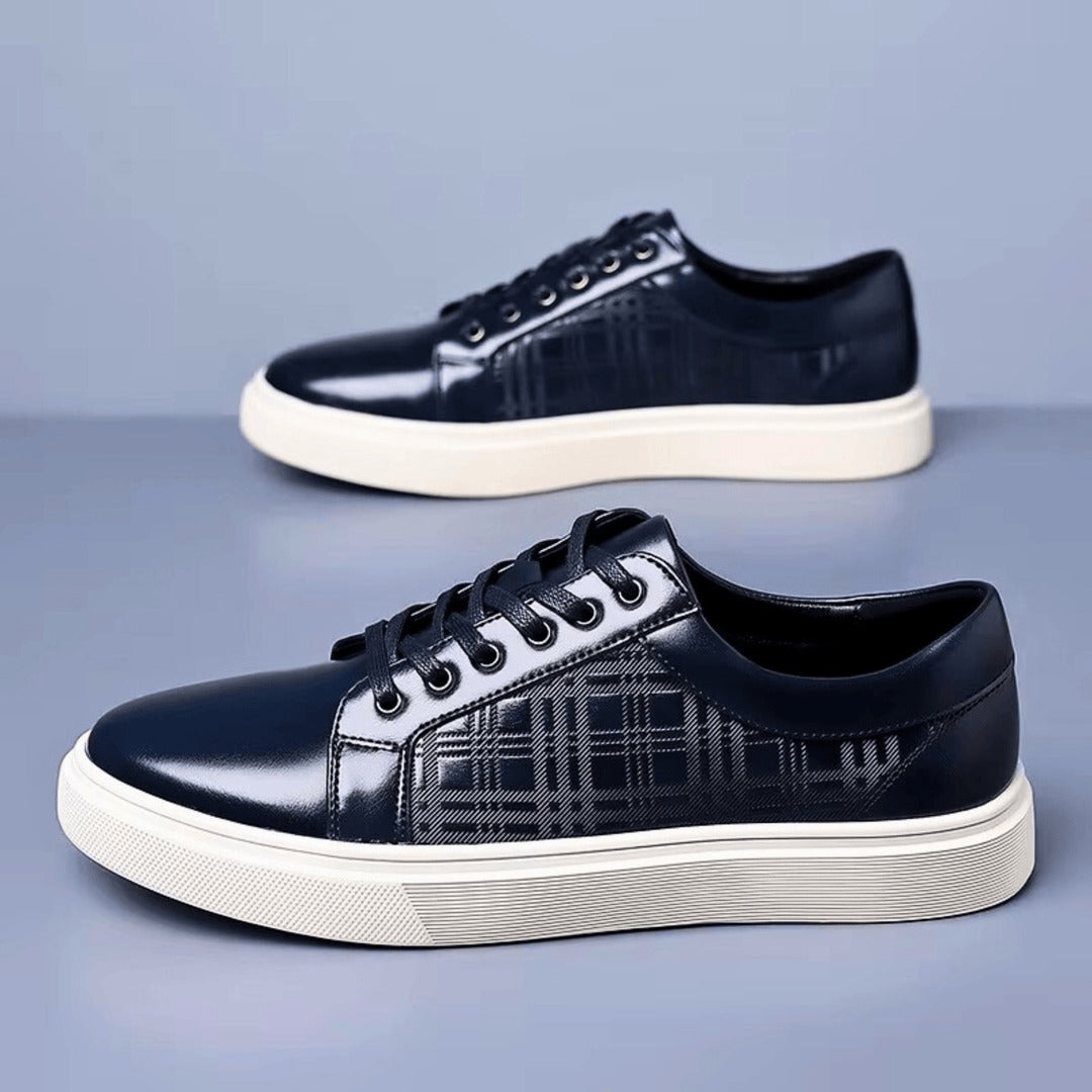 Baskets en cuir lisse
