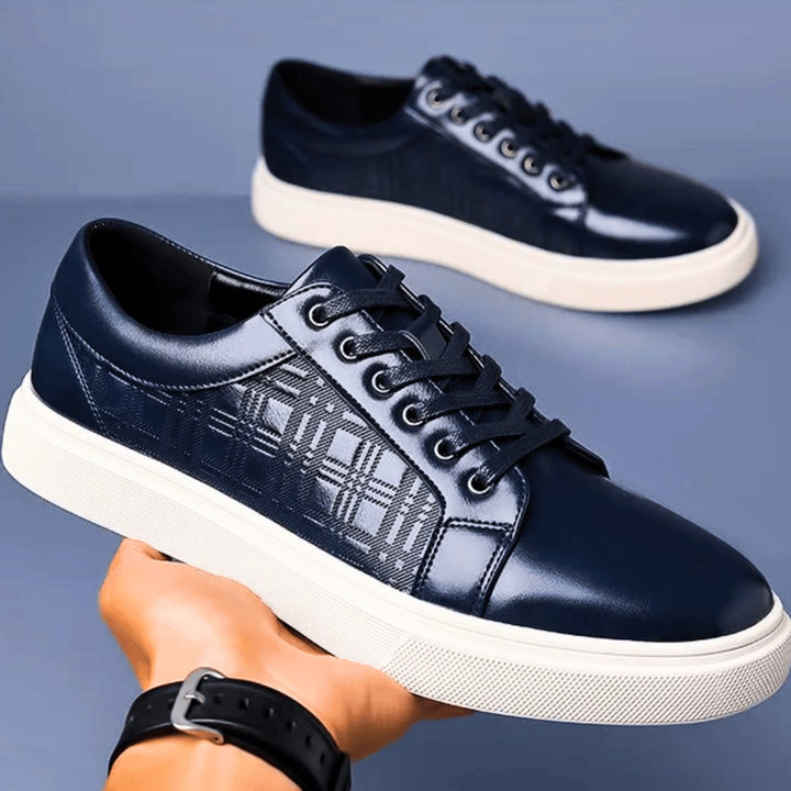 Baskets en cuir lisse