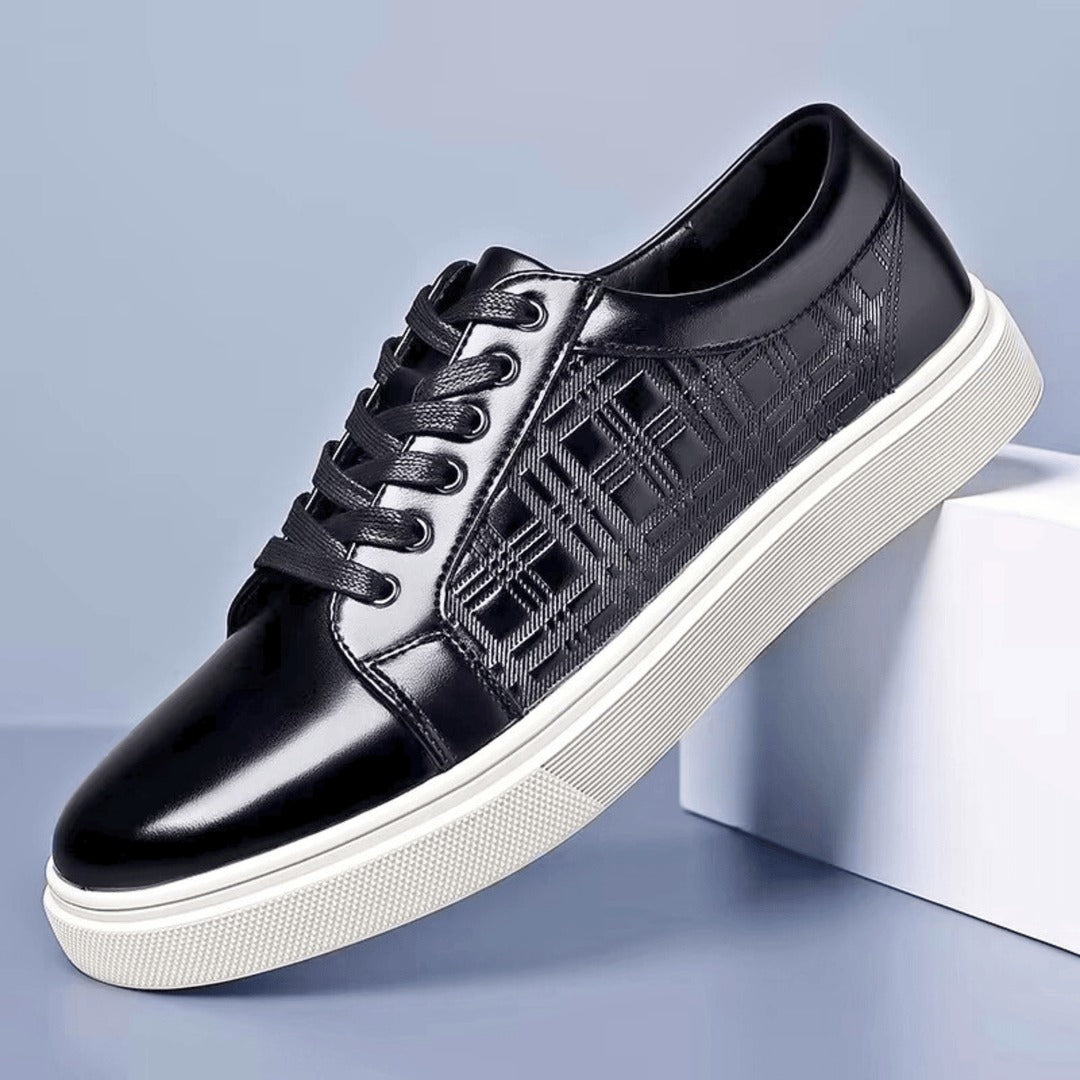Baskets en cuir lisse