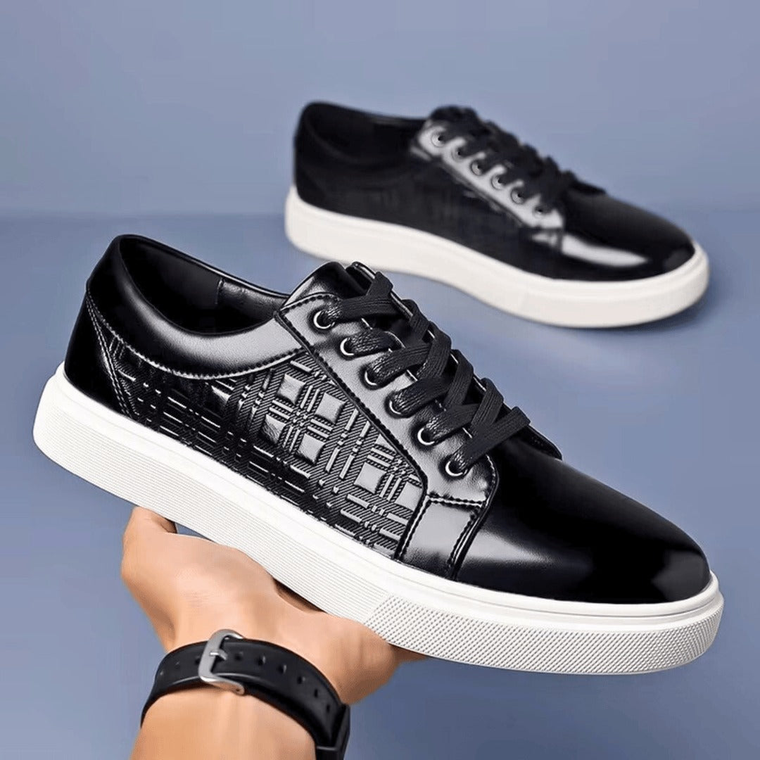 Baskets en cuir lisse