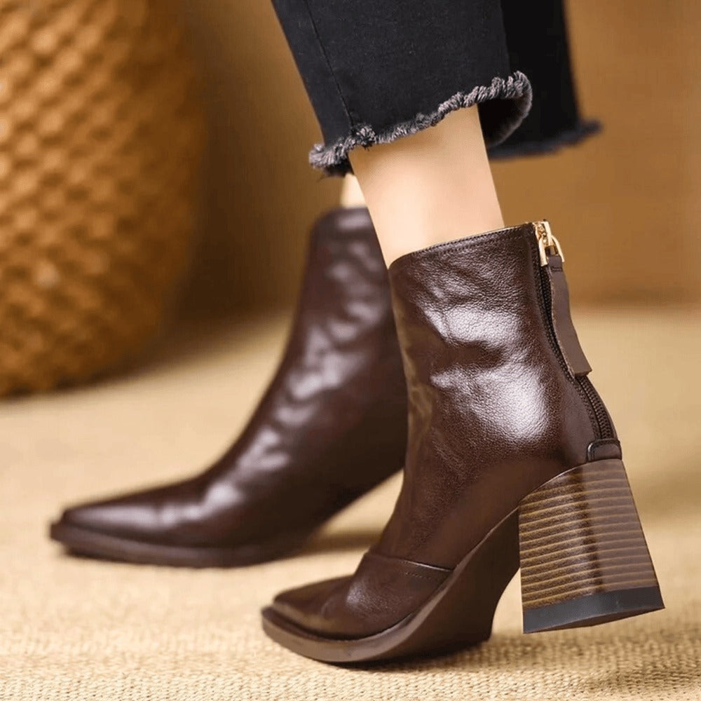 Bottines en cuir haut de gamme claudia