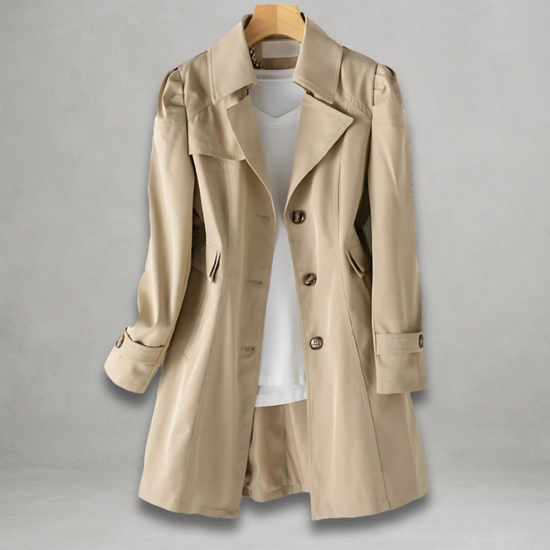 Scarlett | Abrigo Trench Clásico de Mujer con Botones y Solapa