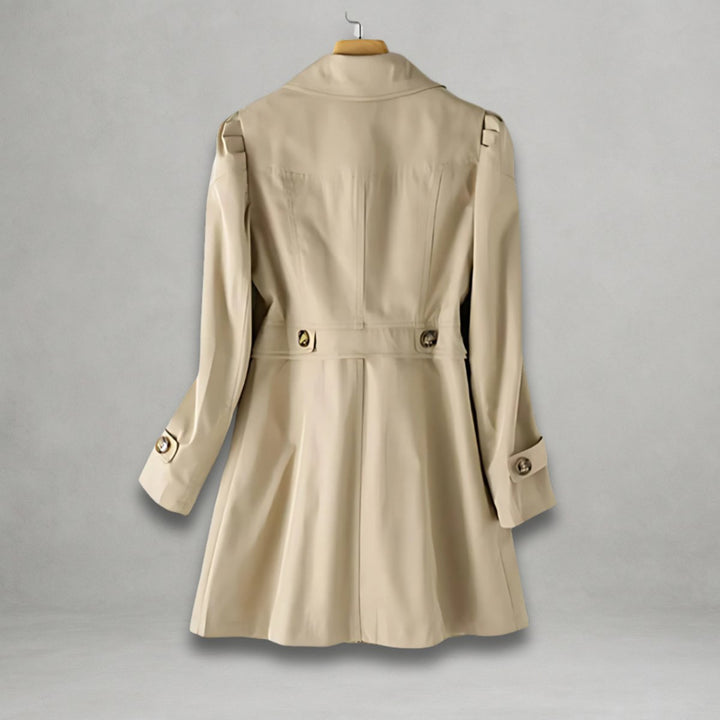 Scarlett | Abrigo Trench Clásico de Mujer con Botones y Solapa